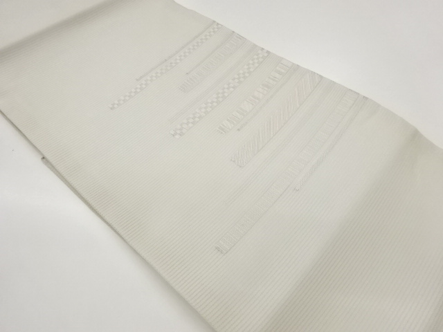 JAPANESE NAGOYA OBI FOR SUMMER / WOVEN ABSTRACT STRIPE